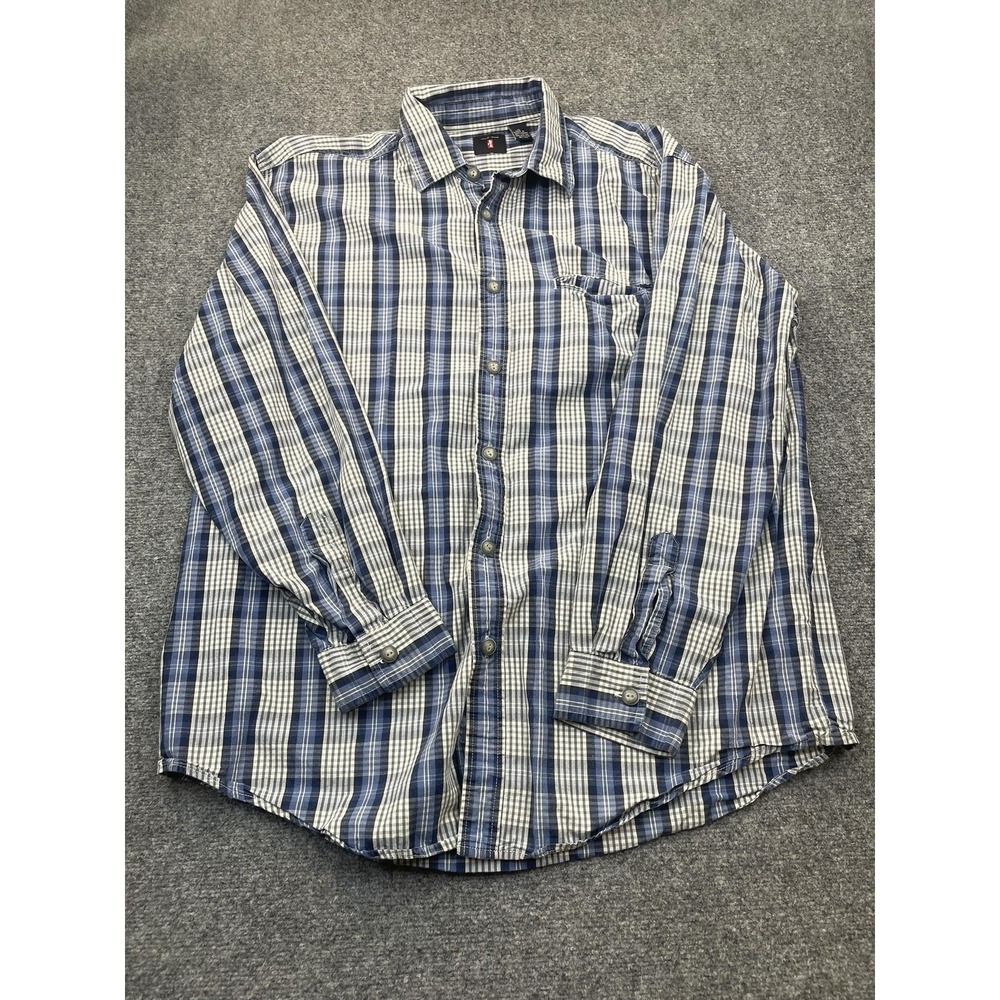 Levi's Jeans Shirt Mens‎ XL Blue Plaid Long Sleeve Button Front Cotton Pockets